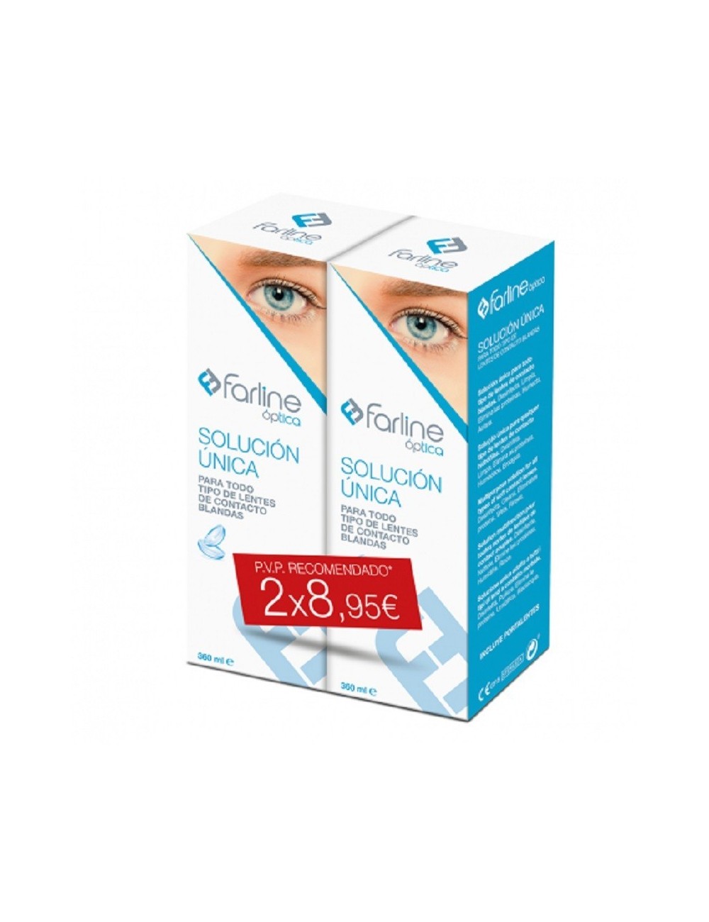 FARLINE OPTICA SOLUCION UNICA LENTES DE CONTACTO DUPLO 360 ML 2U