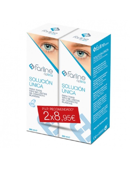 FARLINE OPTICA SOLUCION UNICA LENTES DE CONTACTO DUPLO 360 ML 2U