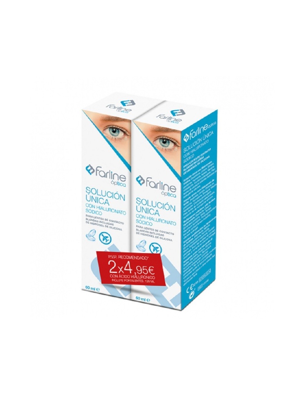 FARLINE SOLUCION UNICA HIALURONATO SODICO 60ML X2