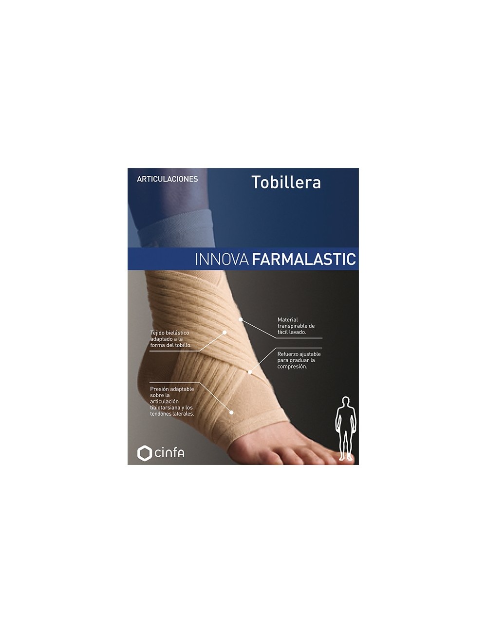 TOBILLERA CINFA INNOVA S 20-22 CM BEIGE