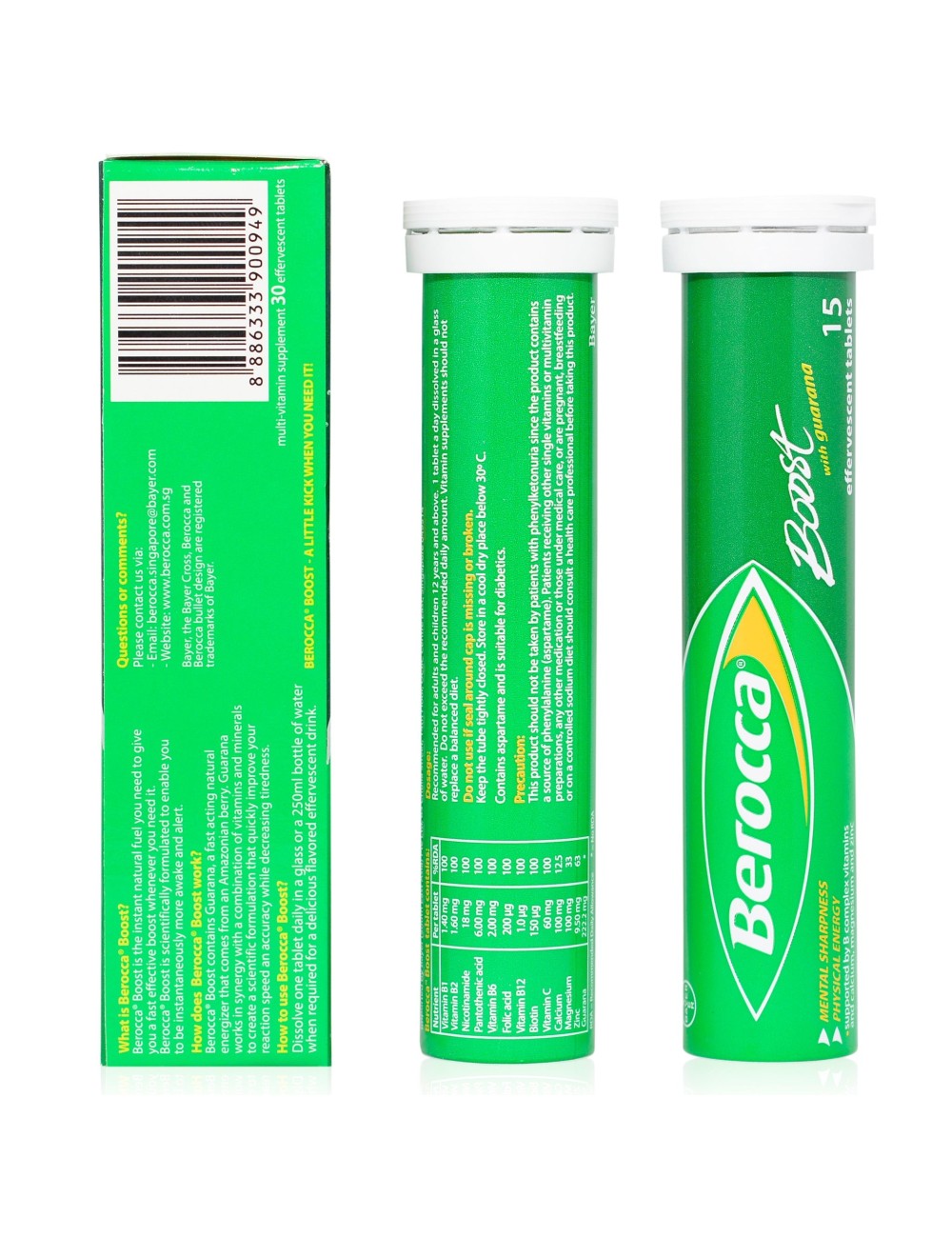 BEROCCA BOOST 15 COMP EFERVESCENTES