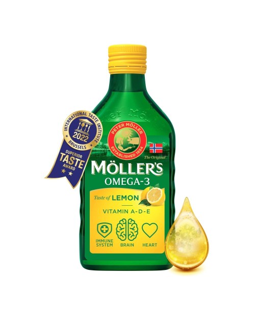 MOLLER´S ACEITE DE BACALAO 1 ENVASE 250 ML SABOR LIMON